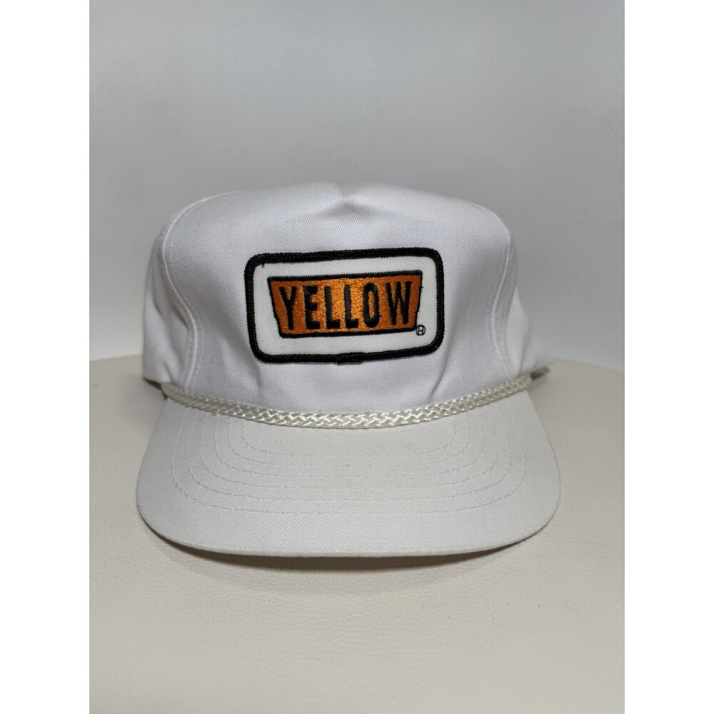Vintage YoungAn Trucker Snapback Hat Patch Yellow Trucking 80s 90s Retro Rope
